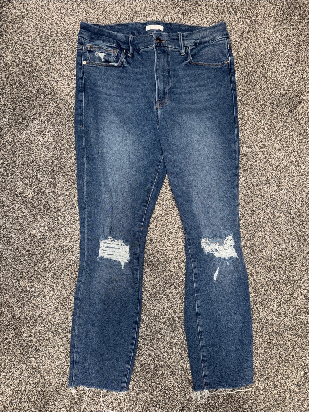 Good American Distressed Stretch Skinny Jeans 14/32